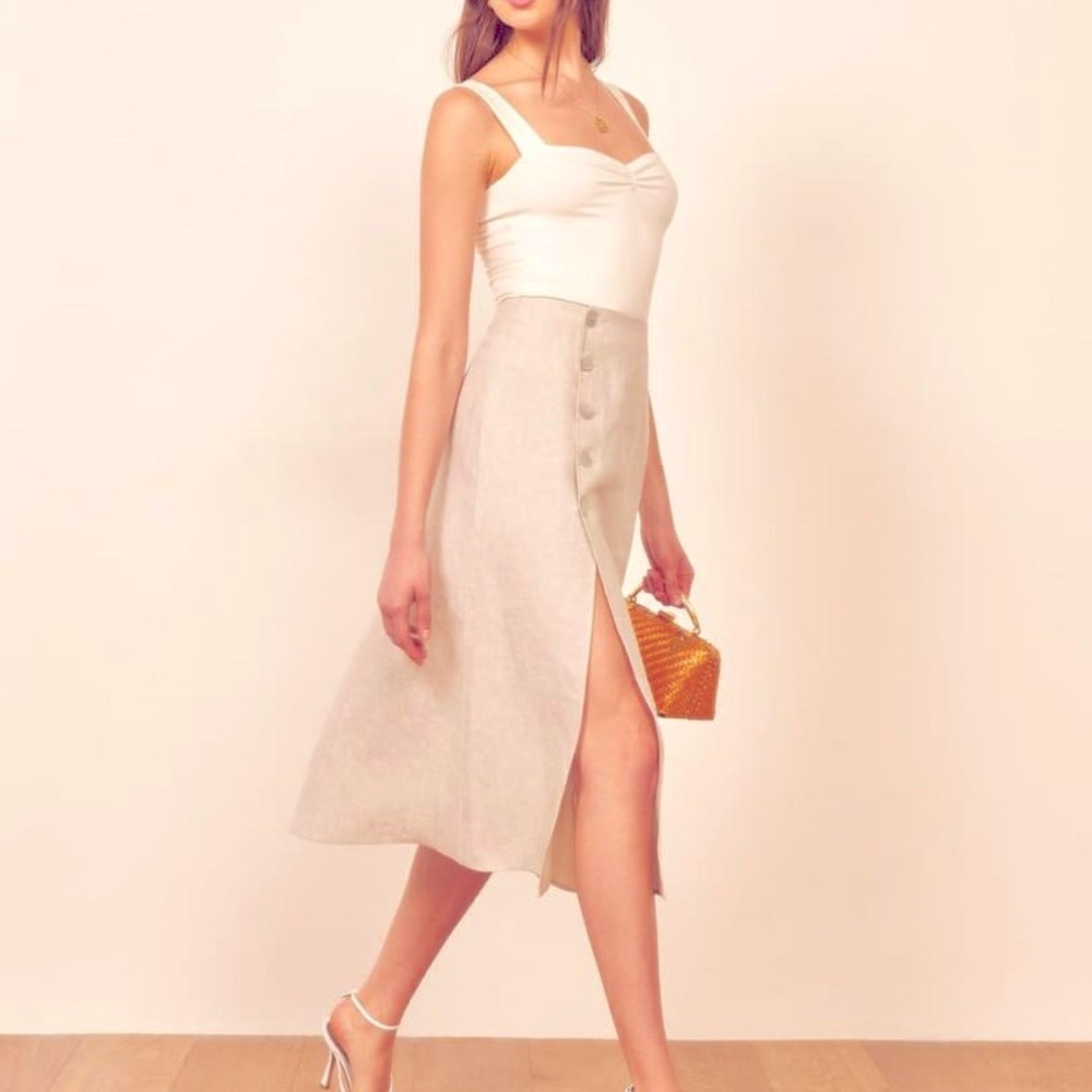 Reformation Mott Skirt Oatmeal Size 8